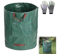 Unyqoos® Sacs de jardin de grande taille, vert, 100 litres – autoportants, avec poignées de transport, en polypropylène robuste, résistants aux intempéries et aux UV