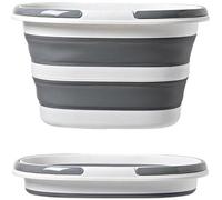 Unyqoos® Seau pliable en silicone, 16 litres – seau compact pour le camping et la maison, avec des poignées de transport renforcées, idéal pour le nettoyage, le transport de l'eau et le stockage