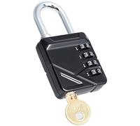Unyqoos® : Serrure à combinaison numérique à 4 chiffres, étanche, résistante à la rouille, fabriquée en alliage robuste, ouverture par code ou par clé, pour intérieur et extérieur