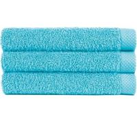 Unyqoos® Serviette de bain 50x100 cm – en coton éponge ultra-absorbant, couleur bleu/turquoise, lot de 4