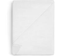 Unyqoos® : Set de 2 draps plats en coton, sans élastique, 160 x 200 cm, blanc/écru (pas blanc pur), lavables à 90°C, faciles d'entretien, 125 g/m²