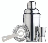 Unyqoos® : Set de cocktails en acier inoxydable – Ensemble complet pour barman à domicile, design brillant, qualité professionnelle et livre de recettes de cocktails