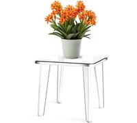 Unyqoos® Tabouret en acrylique transparent, 27x27x25 cm, antidérapant grâce à des patins en silicone, capacité de charge de 150 kg – pupitre et repose-pieds multifonctionnels pour la salle de bain, le