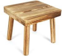 Unyqoos® Tabouret en bois massif de luxe, pieds en pin, dimensions 25x22,5x21,5 cm, capacité jusqu'à 85 kg – multifonctionnel, utilisable comme siège, marchepied et support pour plantes, idéal pour la