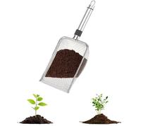 Unyqoos® : Tamis de jardin en acier inoxydable avec poignée, mailles de 3,8 mm, résistant à la rouille, ergonomique, idéal pour le compost, la terre et le sable