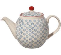 Unyqoos® Théière en céramique artisanale, 1,2 L – Décoration bleue élégante, compatible avec le lave-vaisselle et le micro-ondes, idéale pour des moments de détente autour d'un thé