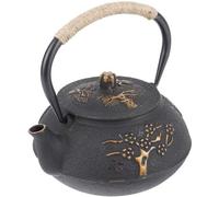 Unyqoos® Théière japonaise traditionnelle en fonte, 900 ml, avec infuseur, à bonne conservation de la chaleur – adaptée aux plaques à induction et aux plaques de cuisson