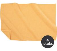 Unyqoos® Tiseco, ensemble de torchons de cuisine SILO, lot de 4 – 100% coton, texture nid d'abeille, boucle de suspension, 40 x 60 cm, jaune