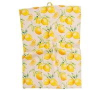 Unyqoos® Tiseco VIVA – Ensemble de 3 torchons de cuisine, 100% coton, 50 x 70 cm, motif citron, dans des tons neutres et discrets, avec une boucle de suspension