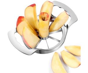 Unyqoos® : trancheur à pommes en acier inoxydable 304 – poignée ergonomique antidérapante, 8 lames tranchantes pour des portions uniformes