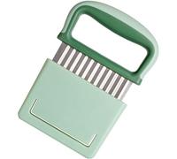 Unyqoos® : trancheur à vagues en acier inoxydable, 9 x 7 cm – idéal pour les fruits et légumes, avec un manche ergonomique antidérapant, un capuchon de protection, léger et facile à suspendre