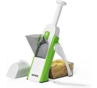 Unyqoos® : trancheuse à légumes – mandoline réglable de 0,1 à 8 mm, 4 types de coupes, lame de sécurité intégrée, idéale pour couper des pommes de terre, des oignons et des carottes en tranches, en dé