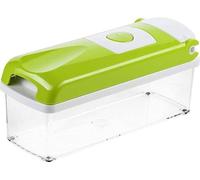 Unyqoos® : Trancheuse à légumes multifonctionnelle – Mandoline avec lames interchangeables, bac de récupération et couvercle, trancheuse à oignons et à frites, antidérapante, en acier inoxydable G-nox