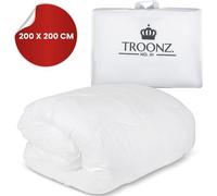 Unyqoos® Troonz® Couverture de lit double Portofino Royal, 200 x 200 cm – Couverture d'été blanche et respirante pour 2 personnes, hypoallergénique