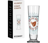 Unyqoos® Verre à liqueur Ritzenhoff Heldenfest 012 – petit verre à apéritif avec décoration cuivrée, motif de Rebecca Buß, présenté dans un emballage cadeau exclusif