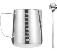 Unyqoos® Verseuse en acier inoxydable de 1000 ml – verseuse anti-goutte pour mousser le lait et couler de la cire, résistante à la chaleur, argentée (acier inoxydable 304)