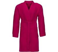 Unyqoos® Vossen : Peignoir ROM - Coupe courte, texture gaufrée en 100% coton, couleur cranberry, taille M, adapté pour le sauna