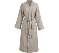 Unyqoos® vtwonen - Peignoir Gentle Embrace - Couleur sable, taille S/M - Devant en velours de coton à 100%, dos en molleton à 100% (340 g/m²), avec ceinture, poches et boucle de suspension