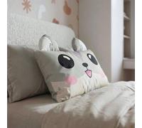 Unyqoos® Zelesta – Coussin pour enfant, motif "Wimmy l'herisson" – Coussin douillet avec une surface extérieure fraîche et douce, rembourrage en polyester, lavable en machine, gris, 45x27 cm