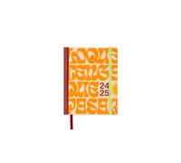 UO Agenda scolaire avec couverture rigide, ouverture super confortable à 180 degrés, orange, petit format