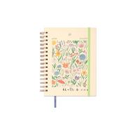 UO Agenda scolaire L'art de vivre un jour par page : commence en septembre 2024 et se termine en août 2025, couverture rigide, avec 127 autocollants, élastique et ruban inscriptible, jaune