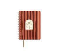 UO Palm Agenda scolaire semainier : commence en septembre 2025 et se termine en août 2026, couverture rigide, comprend 127 autocollants, élastique et ruban d'enregistrement, terre cuite