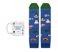 UO Set de tasse Terre Avalez-moi et craquez moi aux Maldives, tasse café et chaussettes amusantes, cadeaux originaux pour homme, taille unique pour homme, cadeau de fin d'année scolaire enseignants