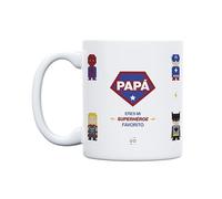 UO Tasse cadeau avec message « Papa eres mi super héros favori », cadeau pour papas, cadeau pour parents, 350 ml, céramique