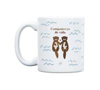 UO Tasse Eres Mi Compañer@ de Vida Tasse pour petit-déjeuner. Un cadeau plein d'amour et de tendresse pour votre partenaire. Tasse idéale pour célébrer l'amour et la connexion. Capacité : 350 ml.