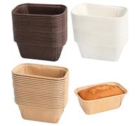 UOCAI 150 Pièces Moule Mini Cake Moules à Gâteaux Jetables, 8 * 4 * 4cm | Rectangulaires en Papier Antiadhésif, Mini Plat de Cuisson, pour Plumcake, Gâteaux, Muffins,Tartes, Petit Pains