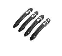 UOEMCRTB pour Renault pour Clio 3 III 2005~2012 pour Lutecia pour Euro pour Clio Housse De Poignée Porte Extérieure en Fibre De Carbone Accessoires De Voiture(Handle 4 Buttons)