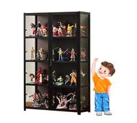 uofgcru Vitrine de curiosités Vitrines pour Objets de Collection Vitrine Vitrine en Verre Cabinet de curiosités Armoire de vitrine de Figurine Armoire Black 82×33×130cm