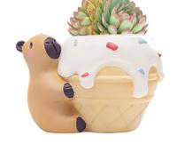 Uomianty Pot de Fleurs Mignon - Statue en Résine Décor de Bureau Porte-Crayons - Figurine Décorative pour | pour Intérieur Extérieur Rebord Fenêtre Tablette Salon Chambre Balcon Jardin Maison