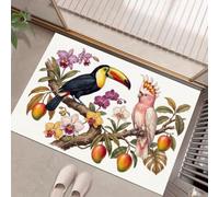UOMSKTY Tapis Anti-Salissures Animaux Tropicaux Paillasson De Porte Antidérapante Et Entretien Facileorange Et Noir Paillasson pour L'Intérieur L'Extérieur Tapis De Porte Tpr45 X 75 Cm
