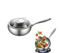 Uonguon Wok Pan Deep Frying Pan with Lid, Titanium Coated Flat Bottom Induction Cookware with Quick Heating Design, Compact Kitchen Accessory for Stir Fry Soup Making Stewing Dishes
