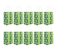 Uonlytech 12 Paquet de Fête Thème du Football en Papier Vert pour Anniversaire Garçon, Paquet Moyens pour Bonbons, pour Fête en Famille ou Diy, Lot de 12 Pièces