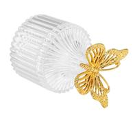 Uonlytech 12 Pièces Boîte de Fête Boîtes pour Présents D'invités Ronde Transparente en Plastique avec Couvercle, Or, Portable, pour Décoration de Mariage et Fête de Mariage
