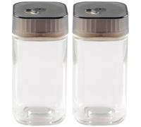 Uonlytech 2 Pièces Bouteille D'assaisonnement en Verre Couvercle en Acier Inoxydable, Design Transparent Facile à Transporter, Cuisine et Barbecue