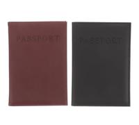 Uonlytech 2 Pièces Étui Passeport en PU Léger et Portable Compartiments Multifonctions, Pochette de Protection pour Cartes et Documents de Voyage, Couleur Noir ou Marron