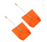 Uonlytech 2 Pièces Pelle à Poussière Commerciale Poignée Longue, Structure Anti-vent en Acier Inoxydable et Tissu, Portable pour Nettoyage Extérieur et Entretien Communautaire, Couleur