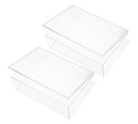 Uonlytech 2 Pièces Présentoir de Table pour Cartes Postales en Acrylique, | Porte-cartes à Fiches Multi-niveaux, sans Assemblage, Format 6x4,25x4,5 Pouces, Bureau