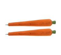 Uonlytech 2 Pièces Stylo de Carotte en Bois, Écriture Créative | Stylos Fantaisie en Bois ureau, Orange, Design Ergonomique, Garçon et Filles
