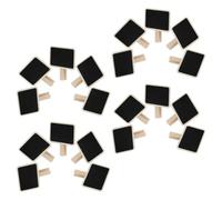 Uonlytech 25 Pièces Bois Tableau Noir avec Pince Mini, Style Rustique | Grain de Bois , Léger et Réutilisable, Maintien Sûr des Notes, pour Paniers et Bureau