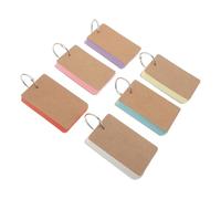 Uonlytech 6 Pièces Cartes Vierges pour Apprentissage en Papier Épais sans Bavure avec Anneaux, Carnet de Poche pour Bureau et Étudiants en Déplacement