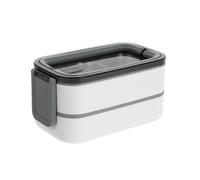 Uonlytech Boîte à Bento Portable D'extérieur à Double Compartiment | Boîte à Déjeuner Blanche, Structure Démontable Couvercle à Évent en Gel de Silice, Usage Bureau et Maison