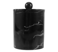 Uonlytech Boîte de Rangement en Résine Marbre Veiné Noire avec Couvercle Petite Taille Porte-Cotons-Tiges et Cure-Dents Accessoire Pratique pour Salle de Bain et Maquillage Organiseurs