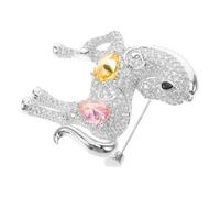 Uonlytech Broche Cheval en Métal Argenté Cristaux Scintillants Broche Décorative pour Paquet et Vêtement Accessoire Multifonctionnel pour Nouvel An Chinois 2026 et Tenues Festives