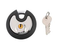 Uonlytech Cadenas à Disque Rond en Acier Inoxydable avec Protège-serrure, Haute Sécurité, Résistant aux Coupures, pour Entrepôts et Garages