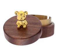 Uonlytech Cendrier Rond en Bois de Noyer Couvercle Protection Anti-poussière et Facile à Nettoyer Design Vintage et Élégant, Portable et Pratique pour Bureau ou Table