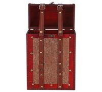 Uonlytech Coffret en Bois Rétro pour 2 Bouteilles de Vin Boîte de Rangement Décorative Vintage Caisse à Vin Robuste pour Mariage et Événements Festifs Porte-Bouteilles en Bois Naturel